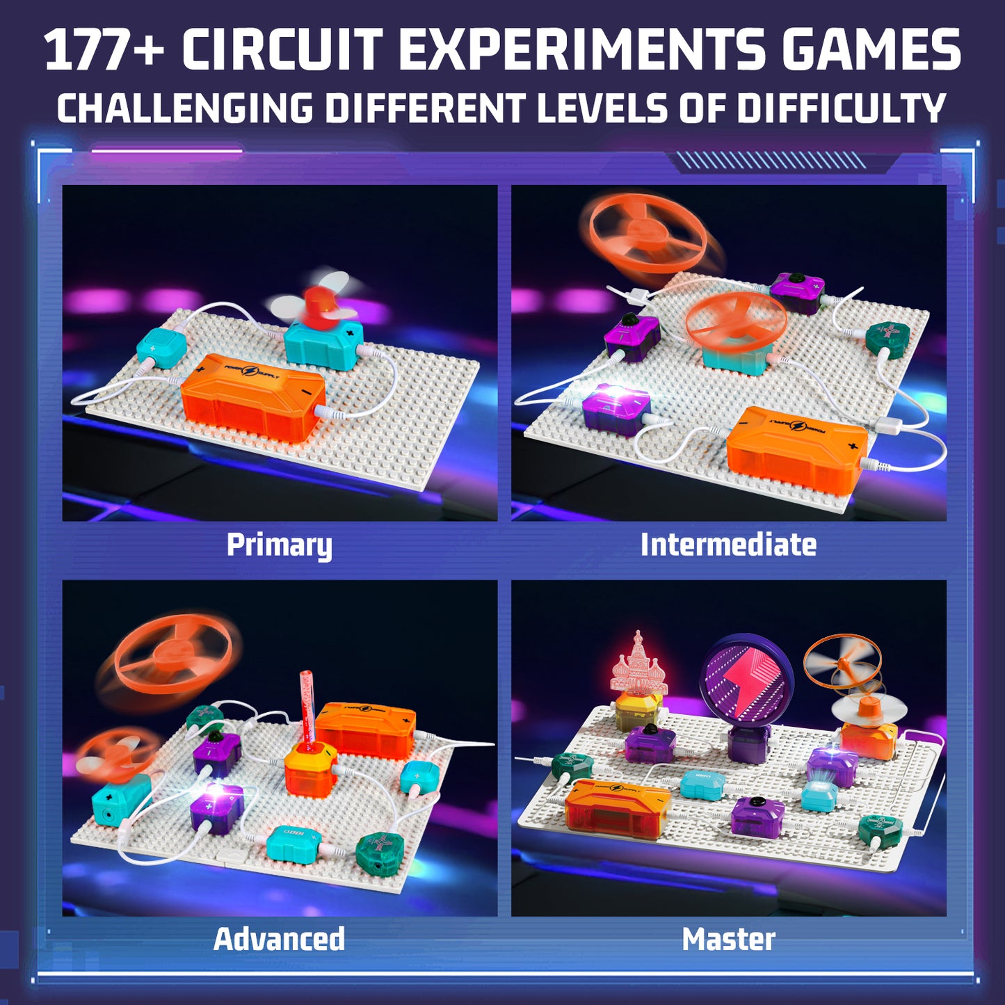 UUSUOO Science Kits for Kids Age 5-7,33 PCS DIY Electronics Exploration Kit with 100+ Projects,Physics Science Experiments Circuit Board Kit,STEM Educational Physics Toys Gift for Kids 5 6 7+