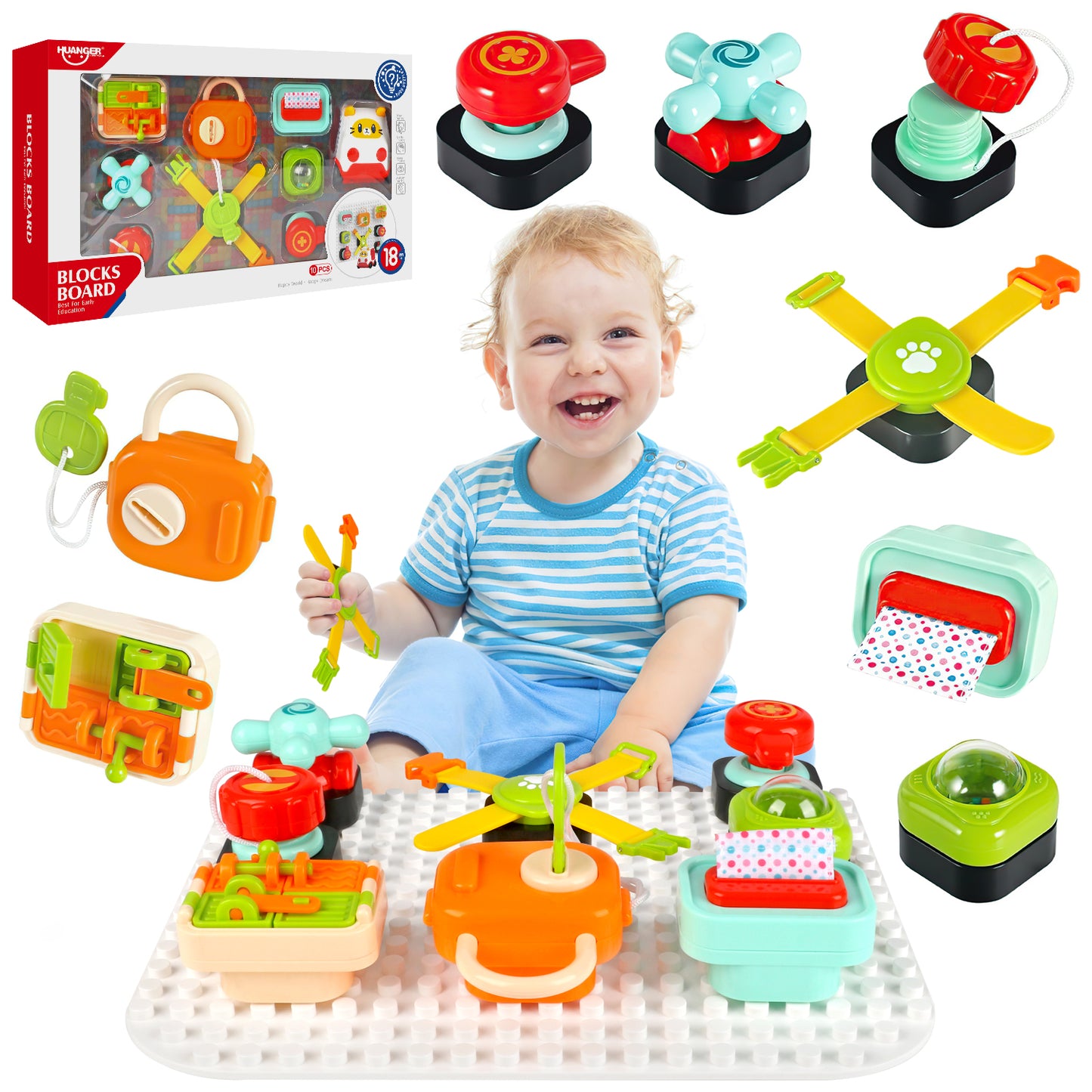 UUSUOO Baby Toys 6-12 Months,Montessori Toys for 1 Year Old,Toddler Busy Board Ages 1-3,Educational Learning Toys for Learning Fine Motor Skills, Christmas Birthday Gifts for Boy Girls 3 4 5 6+