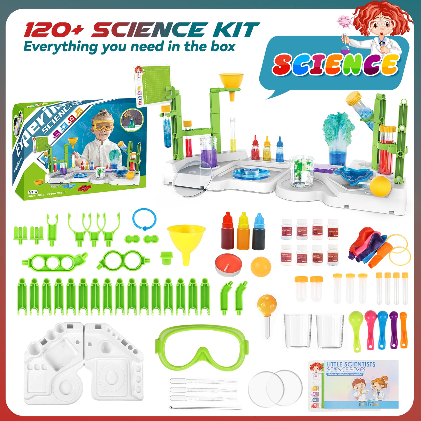 UUSUOO Science Kits for Kids Age 5-7,120 Science Experiments for Kids,2-IN-1 Educational Science Kits,Stem Projects Chemistry Set for Kids 5-10 8-12,Christmas Birthday Gifts