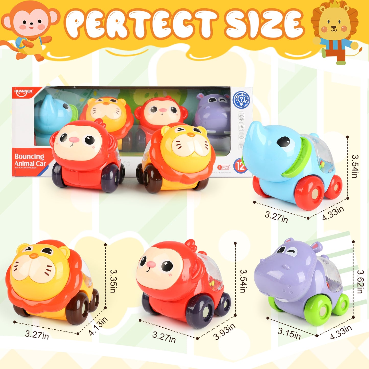 UUSUOO Toy Cars for Toddlers 1-3,4PCS Pull Back Cars Toys,Baby Car Toys for 6-12-18 Months,Mini Car Toys Racing Car Set,Baby Toys 6-12 Months,1st Birthday Gift Christmas Toys for 1 2 3 Year Old Kids