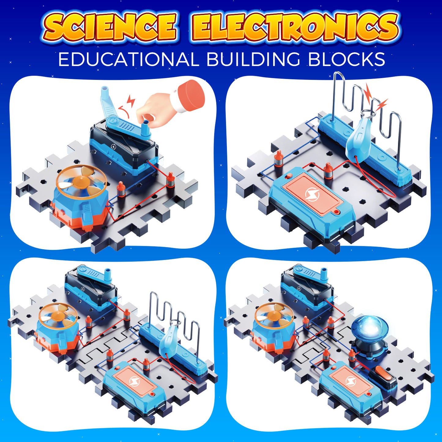 UUSUOO Science Kits for Kids Age 8-12,DIY Electronics Exploration Kit,Circuit Board for Kids with Light & Music, STEM Educational Physics Toys Gift for Boys & Girls Ages 5 6 7 8+