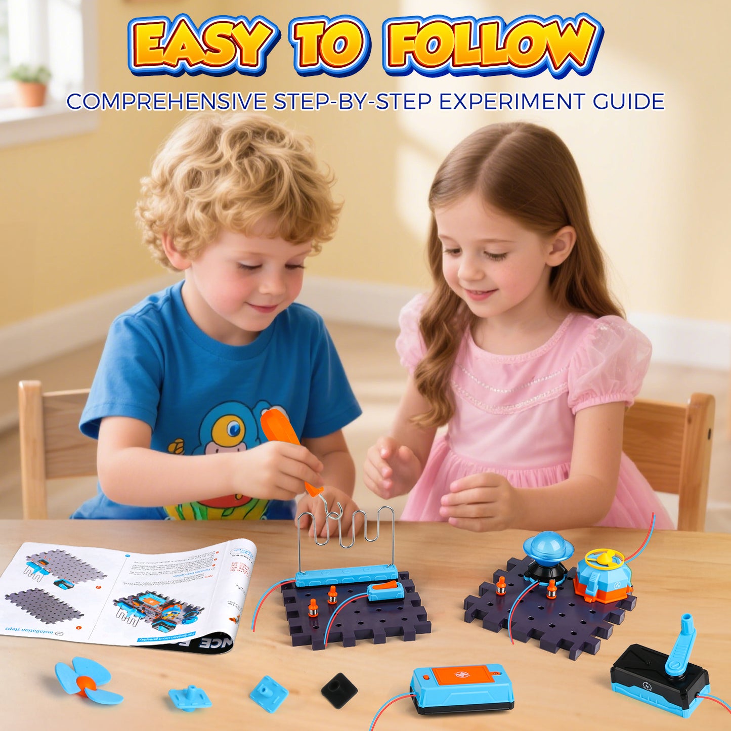 UUSUOO Science Kits for Kids Age 8-12,DIY Electronics Exploration Kit,Circuit Board for Kids with Light & Music, STEM Educational Physics Toys Gift for Boys & Girls Ages 5 6 7 8+
