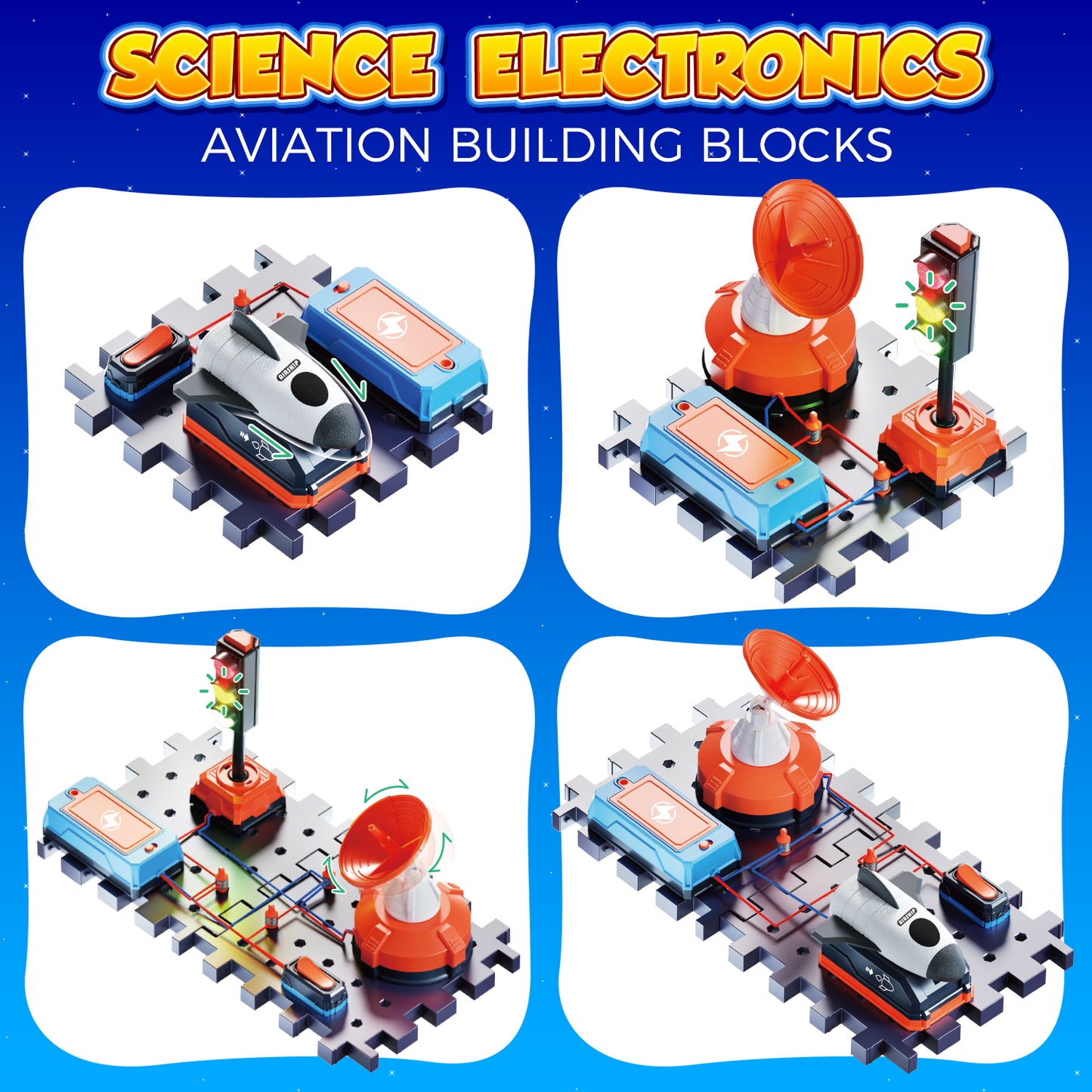UUSUOO Science Kits for Kids Age 5-7,DIY Electronics Exploration Kit,Physics Science Experiments Circuit Board for Kids with Light & Music,STEM Educational Space Toys Gift for Kids 5 6 7 8+