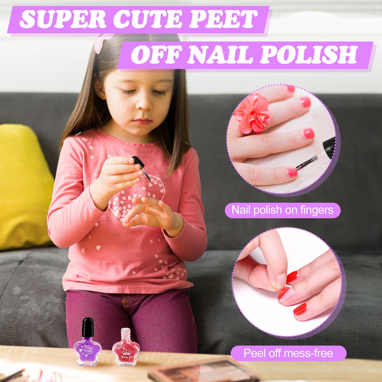 UUSUOO Kids Makeup Kit for Girl, Makeup Kit Toys for Little Girls, Washable Makeup Kit for Kids Real Makeup with Unicorn Bag, Christmas Birthday & Party Gifts for Kids 3 4 5 6 7 8 9 10