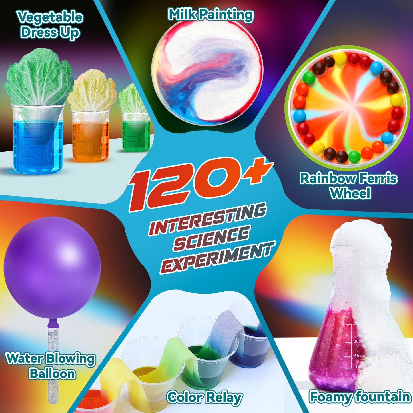 UUSUOO Science Kits for Kids Age 5-7,120 Science Experiments for Kids,2-IN-1 Educational Science Kits,Stem Projects Chemistry Set for Kids 5-10 8-12,Christmas Birthday Gifts