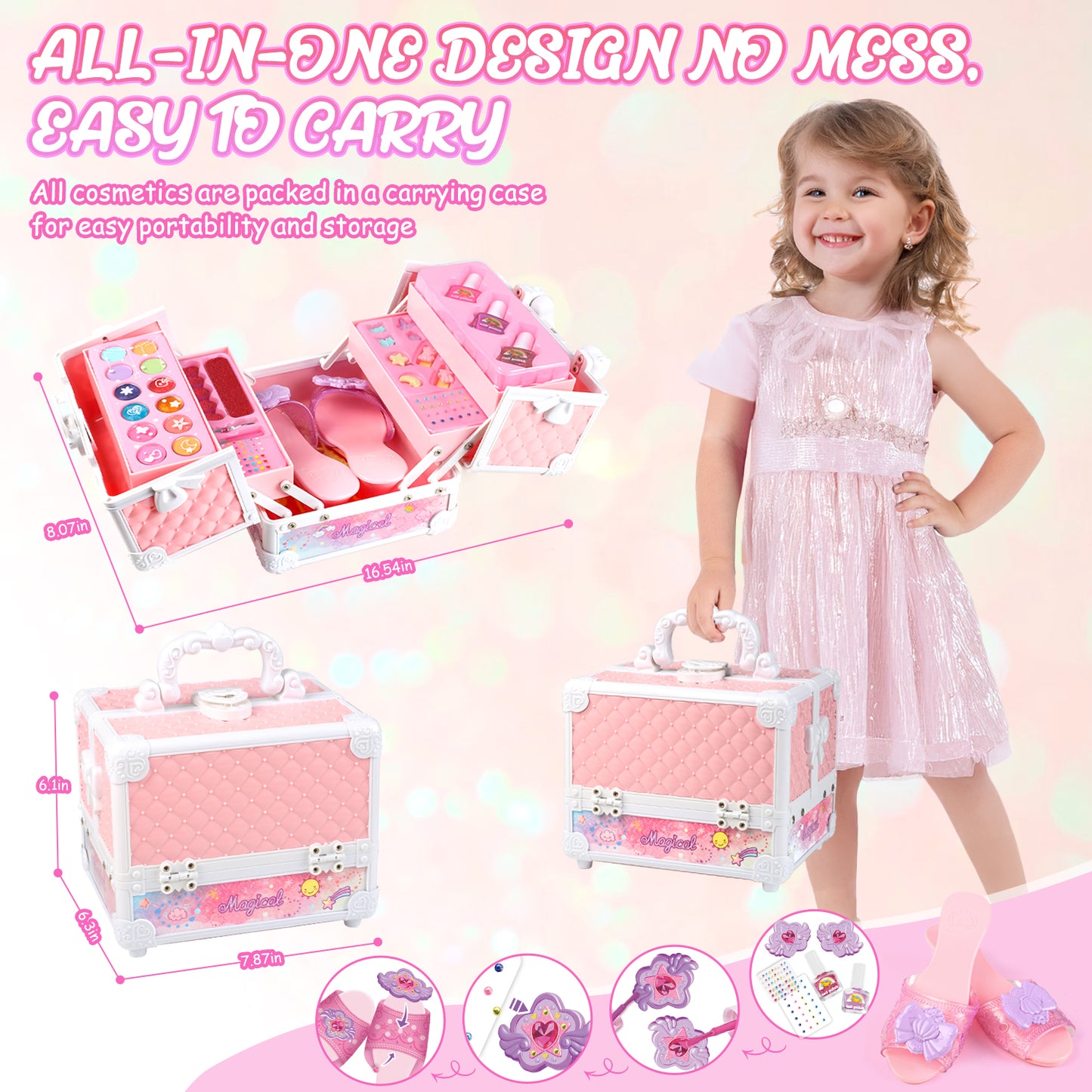 UUSUOO Makeup Case Cosmetics Box with Mirror Lockable 2 Trays Makeup Case OrganizerUUSUOUUSUOO Makeup n Case Cosmetics Box with Mirror Lockable 2 Trays Makeup Case Organizer