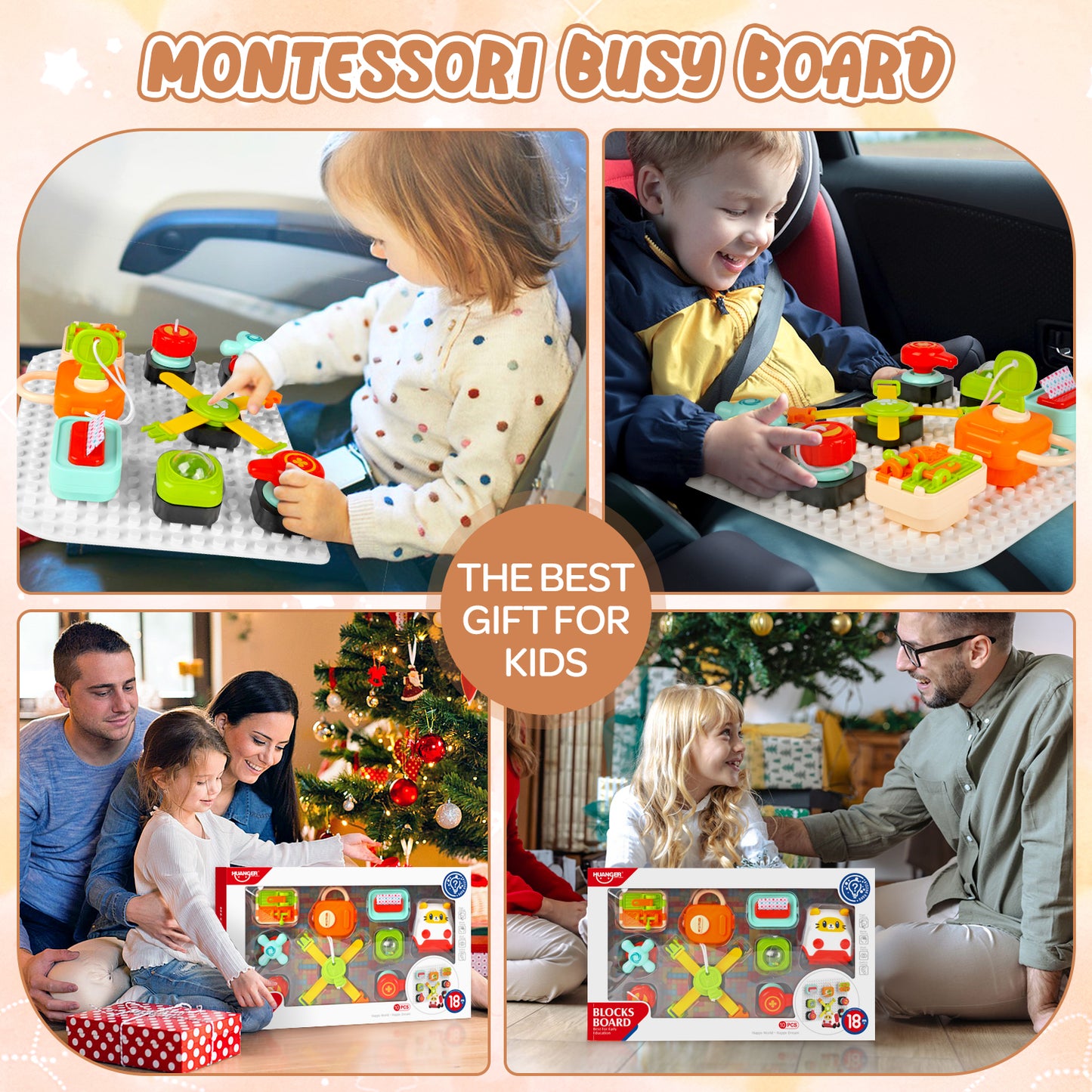 UUSUOO Baby Toys 6-12 Months,Montessori Toys for 1 Year Old,Toddler Busy Board Ages 1-3,Educational Learning Toys for Learning Fine Motor Skills, Christmas Birthday Gifts for Boy Girls 3 4 5 6+