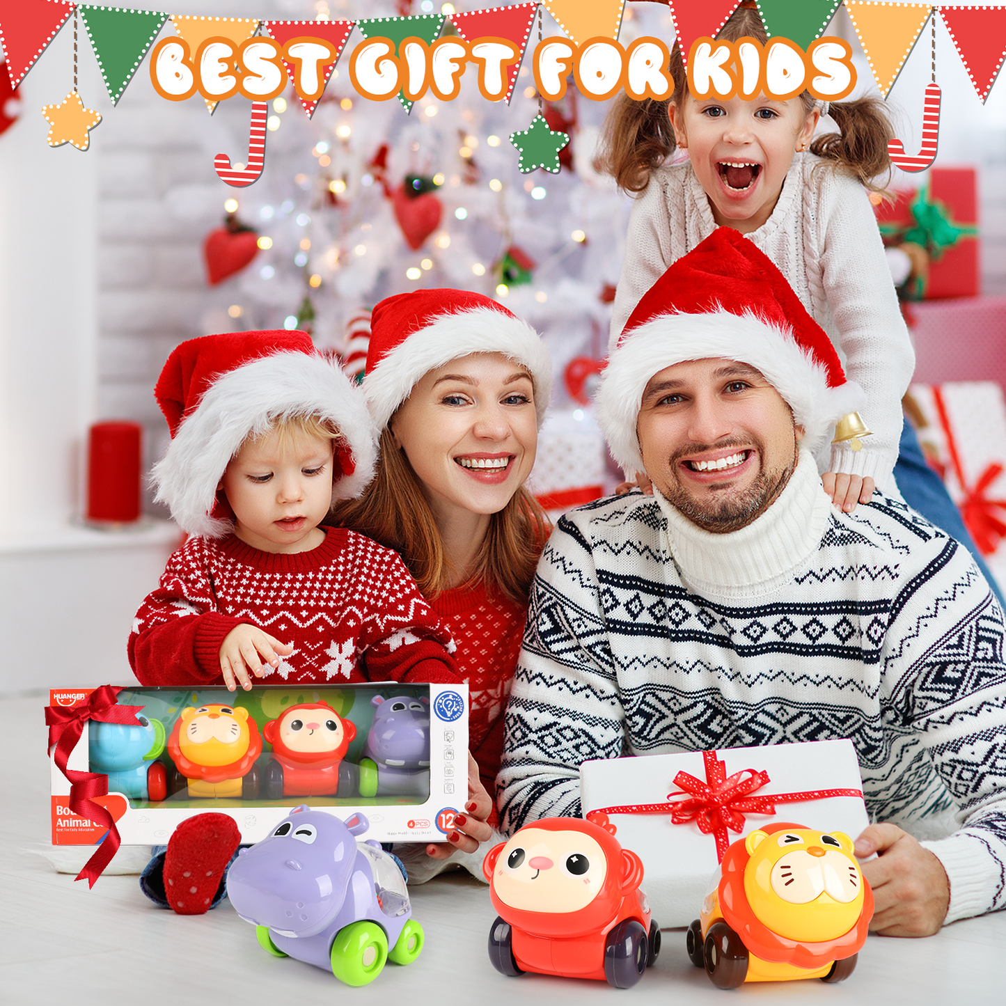 UUSUOO Toy Cars for Toddlers 1-3,4PCS Pull Back Cars Toys,Baby Car Toys for 6-12-18 Months,Mini Car Toys Racing Car Set,Baby Toys 6-12 Months,1st Birthday Gift Christmas Toys for 1 2 3 Year Old Kids