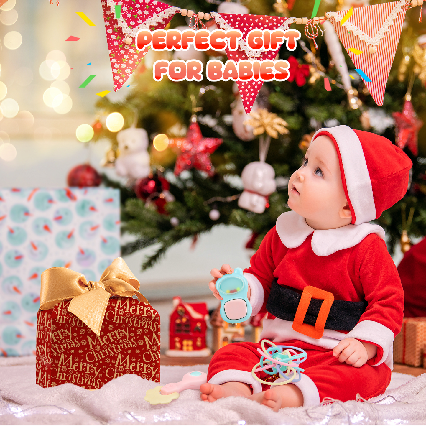 UUSUOO Baby Rattle Toys,15 PCS Baby Toys for 0-6 Months,Early Educational Infant Teething Sensory Toys,Baby Rattles 0-6 Months,Infant Newborn Baby Toys for 6-12 Months,Baby Boy Girl Gifts Set