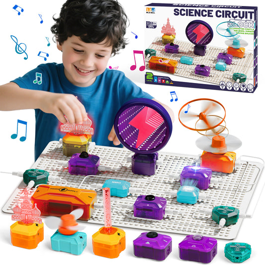 UUSUOO Science Kits for Kids Age 5-7,33 PCS DIY Electronics Exploration Kit with 100+ Projects,Physics Science Experiments Circuit Board Kit,STEM Educational Physics Toys Gift for Kids 5 6 7+