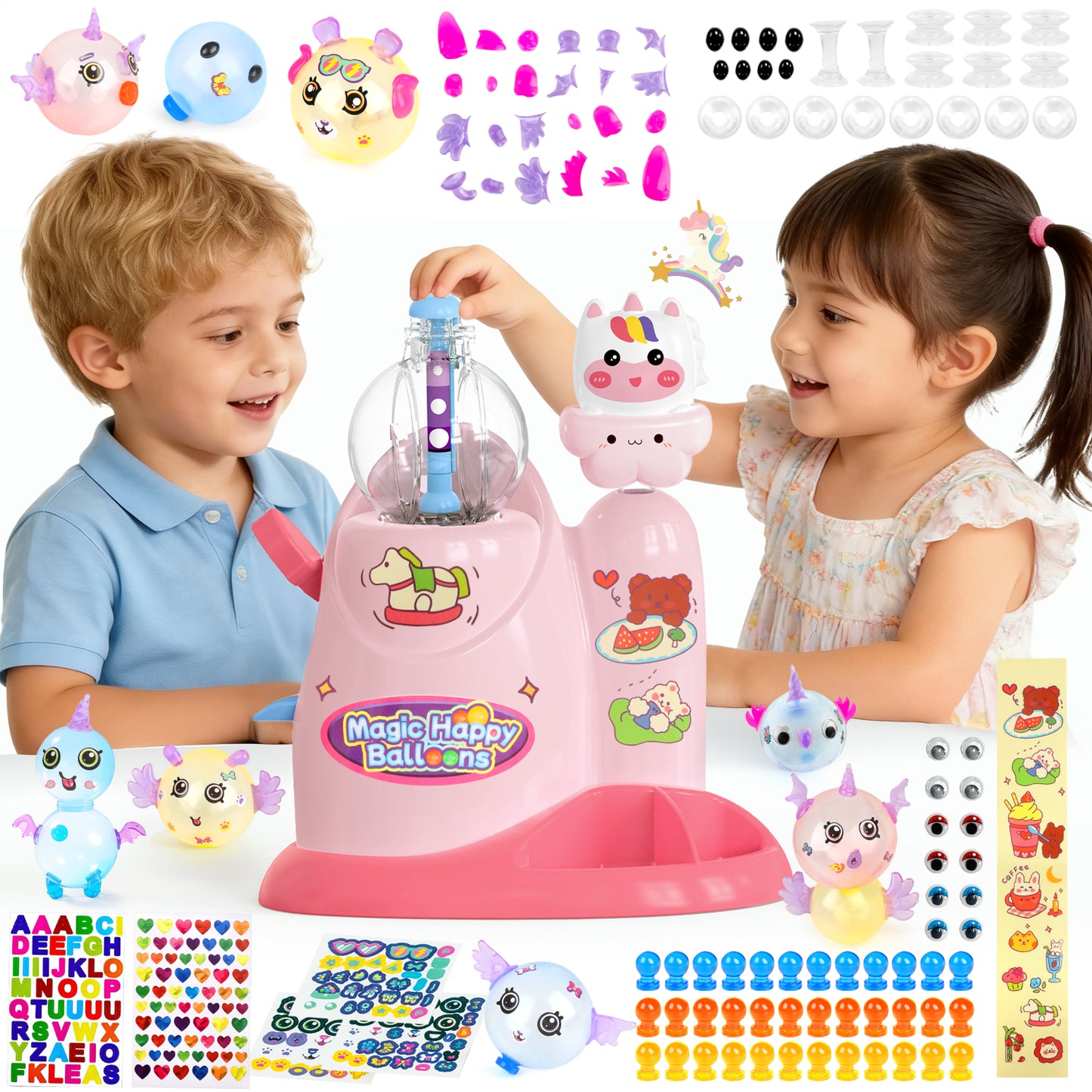 UUSUOO DIY Balloon Animal Kit with Pump,Balloon Making Kit for Kids,Craft Kits for Kids Ages 5-7,Christmas Birthday Gifts for Kids Boys Girls Ages 3+