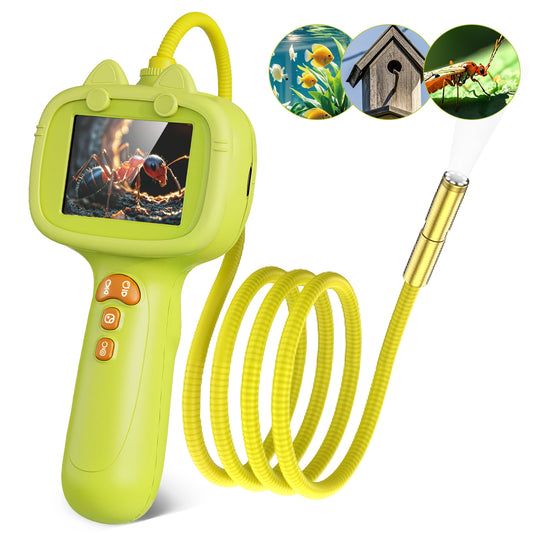UUSUOO Borescope Snake Camera with Light & 32GB SD Card for Kids,Science Educational STEM Toys for Outdoor Nature Exploration,Birthday Gift for 4 5 6 7 8 + Years Old Boy Girls