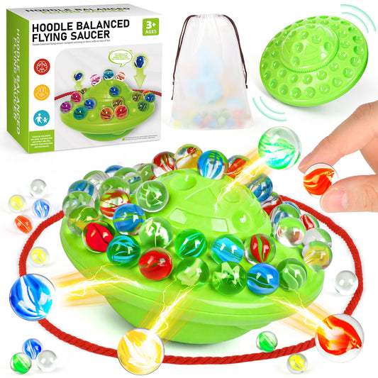 UUSUOO Marble Balance Board Game with 60 Glass Marbles & Storage Base,Fun Family Board Game for Kids & Adults,Party Game for 1-4 Players,Christmas Birthday Gift for Kids 8-12