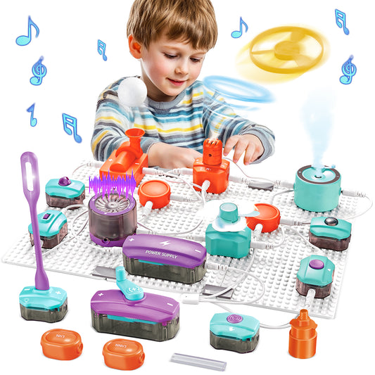 UUSUOO Science Kits for Kids Age 8-12,45PCS DIY Electronics Exploration Kit with 100+ Projects,Physics Science Experiments Circuit Board Kit,STEM Educational Toys Gift for Kids Ages 5-7 8-12