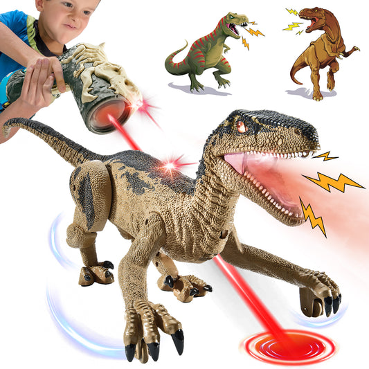 UUSUOO Remote Control Dinosaur Toys for Boys 3-6 Years,RC Dinosaur Robot T-rex Dinosaur With Spraying & Light & Roar, Walking Robot Toy Christmas Gifts for Kids 6-12