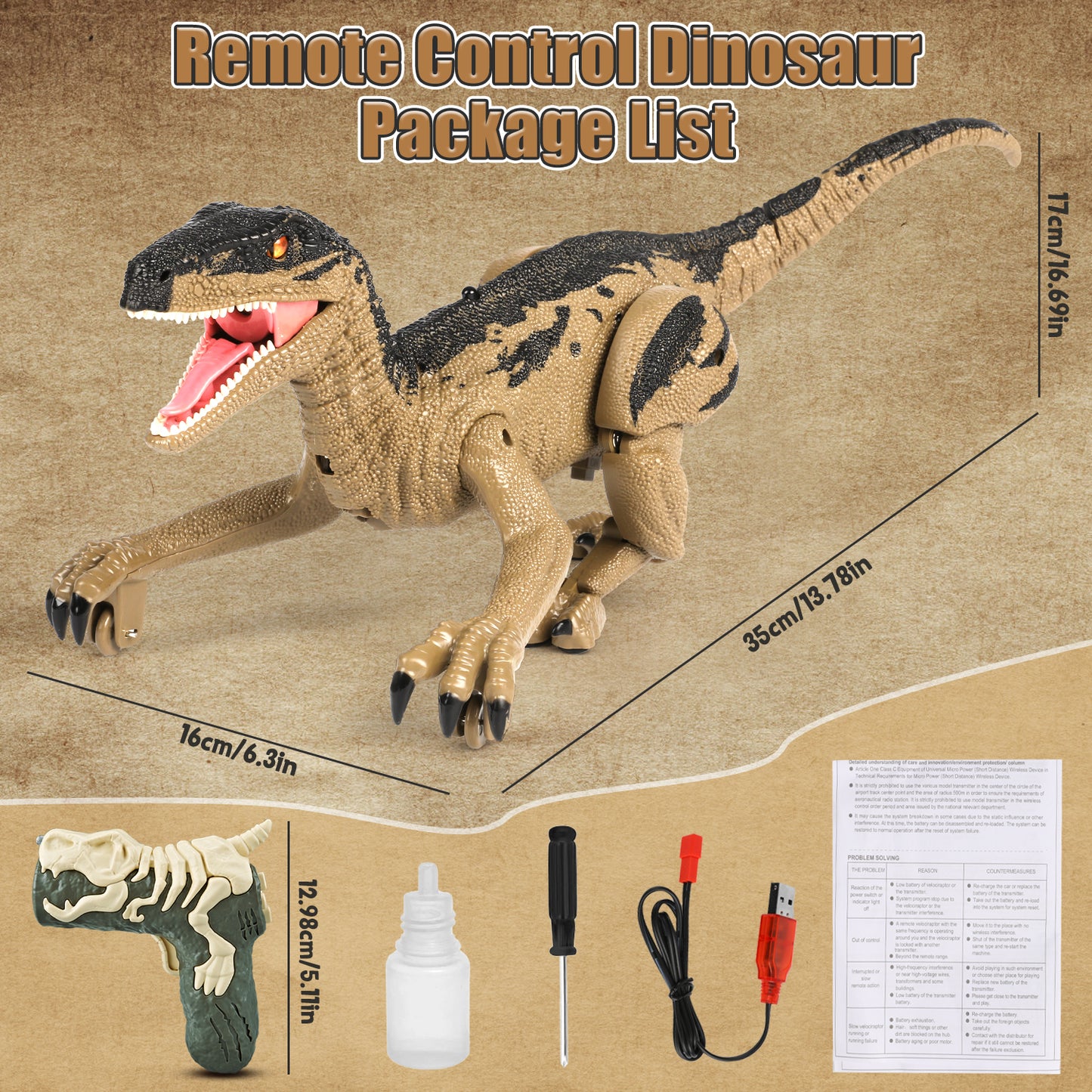 UUSUOO Remote Control Dinosaur Toys for Boys 3-6 Years,RC Dinosaur Robot T-rex Dinosaur With Spraying & Light & Roar, Walking Robot Toy Christmas Gifts for Kids 6-12