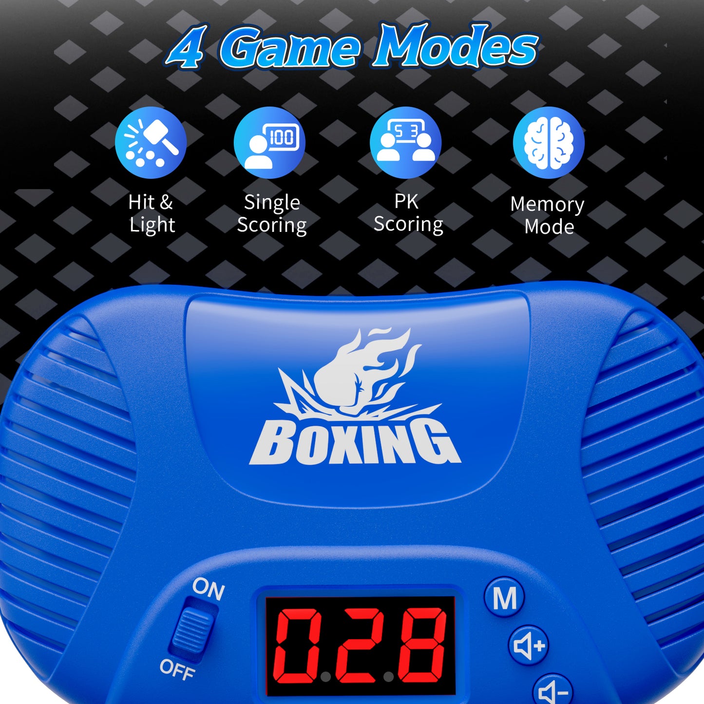 UUSUOO Punching Bag for Kids with Light & Sound,Kids Inflatable Boxing Bag Set with Gloves, Scoring System, 4 Play Modes,Christmas Birthday Gift Toy for Boys Girls Age 6-12,Blue