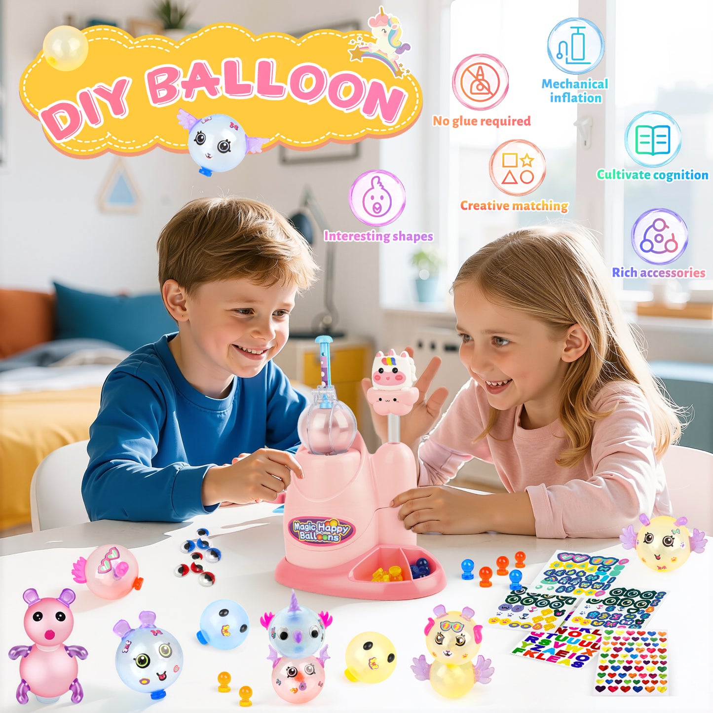 UUSUOO DIY Balloon Animal Kit with Pump,Balloon Making Kit for Kids,Craft Kits for Kids Ages 5-7,Christmas Birthday Gifts for Kids Boys Girls Ages 3+