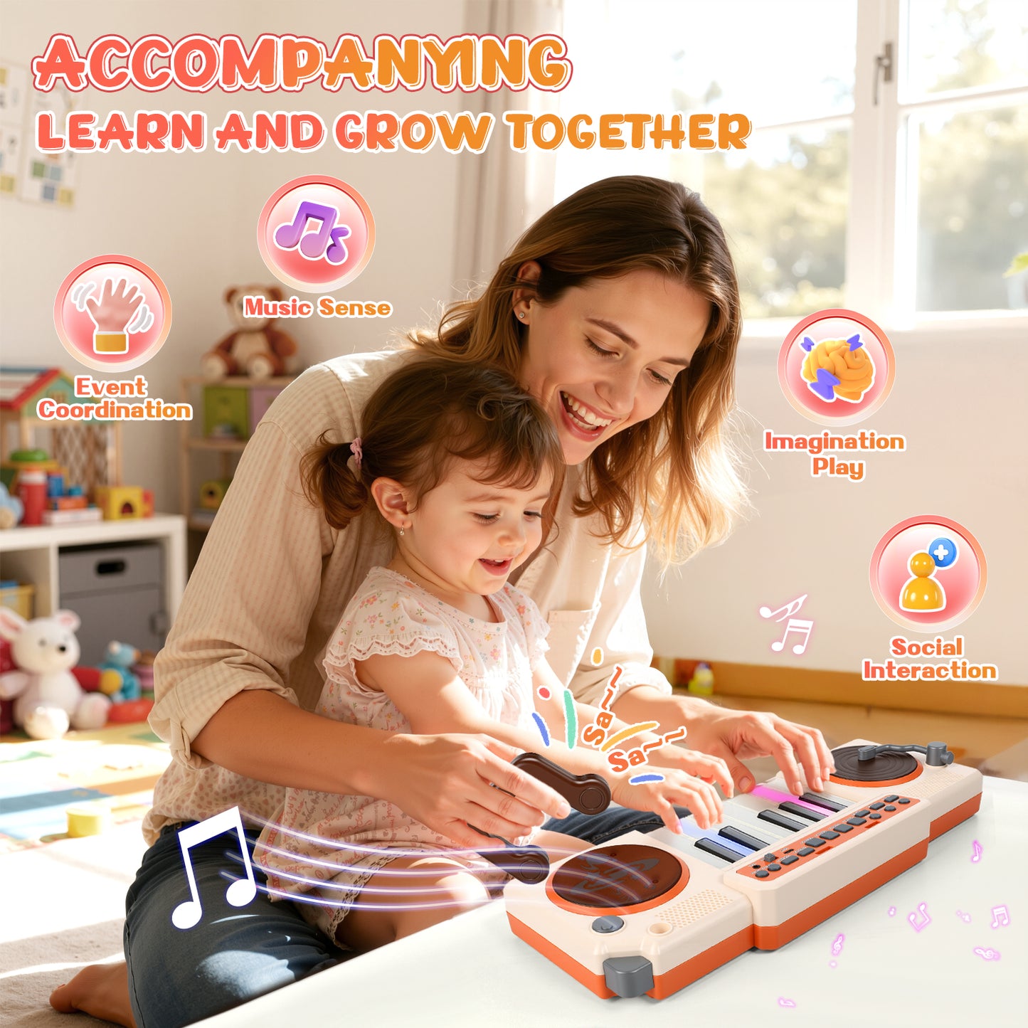 UUSUOO Toddler Piano Toys for Girls,Kids Piano Keyboard with Microphone,Musical Instrument Birthday Gift for 3 4 5 6 +Boys Girls, Pink
