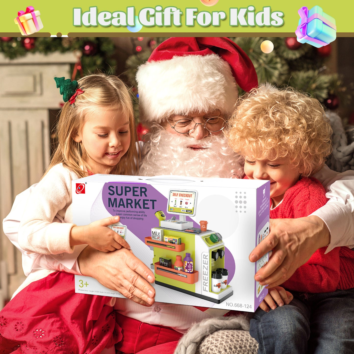 UUSUOO Cash Register Playset for Kids,46PCS Pretend Play Cash Register Toy with Calculator,Scanner,Coffee Machine,Credit Cards,Play Food & Money,Kids Cash Register Toy Gifts for Kids 3-6, Green