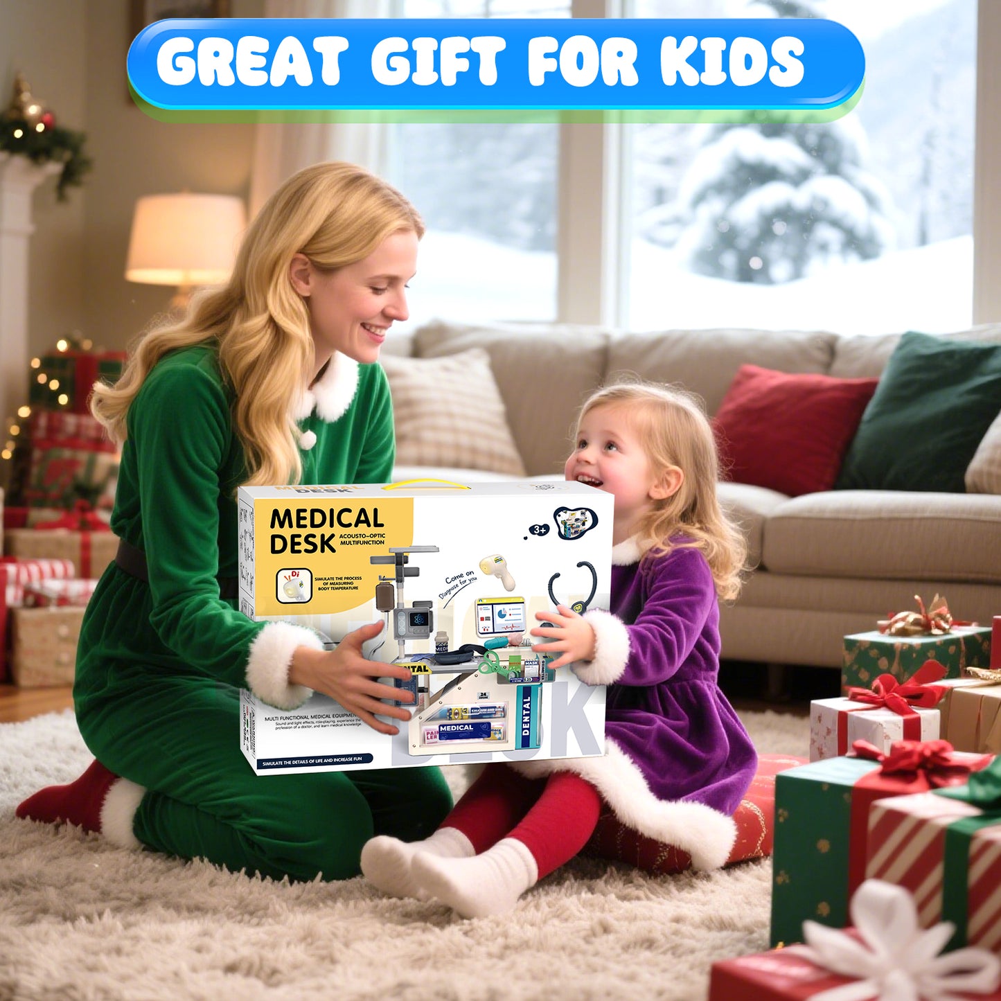 UUSUOO Doctor Kit for Toddlers 3-5, 53Pcs Doctor Kit for Kids,Pretend Medical Station Toy Set with Lights & Sounds,Doctor Set Role Play Toys for 3-8 Boys & Girls Christmas Birthday Gift