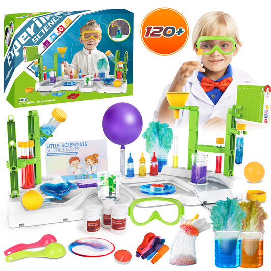 UUSUOO Science Kits for Kids Age 5-7,120 Science Experiments for Kids,2-IN-1 Educational Science Kits,Stem Projects Chemistry Set for Kids 5-10 8-12,Christmas Birthday Gifts