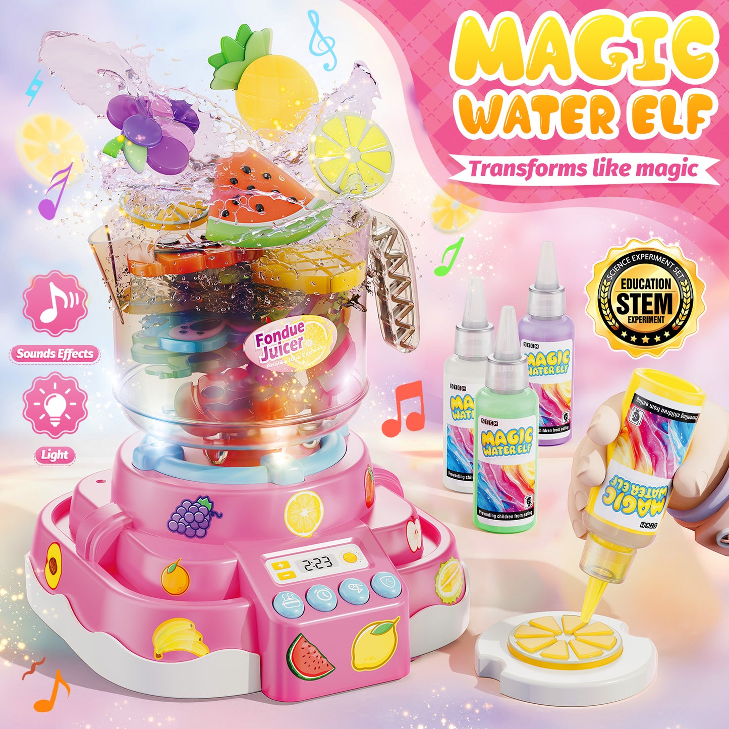 UUSUOO Magic Water Elf Toy Kit,Aqua Fairy Water Gel Kit with Hot Pot Toys,6 Colors Magic Gel,8 Molds,Arts & Crafts DIY STEM Toys, Christmas Birthday Gifts for Girls Age 3 4 5 6+
