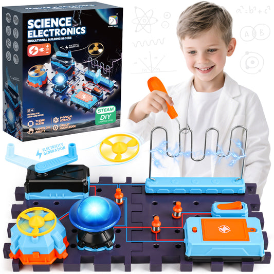 UUSUOO Science Kits for Kids Age 8-12,DIY Electronics Exploration Kit,Circuit Board for Kids with Light & Music, STEM Educational Physics Toys Gift for Boys & Girls Ages 5 6 7 8+