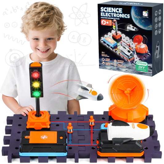 UUSUOO Science Kits for Kids Age 5-7,DIY Electronics Exploration Kit,Physics Science Experiments Circuit Board for Kids with Light & Music,STEM Educational Space Toys Gift for Kids 5 6 7 8+