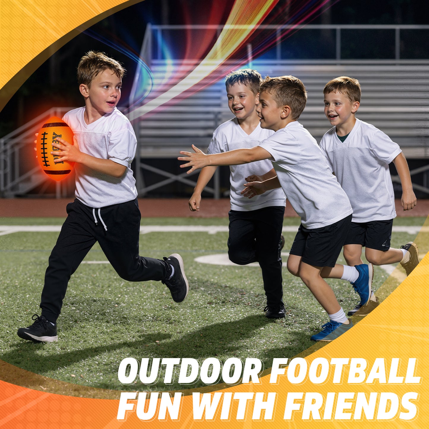 UUSUOO Glow In The Dark Football,Light Up Football for Kids 8-12,Outdoor Toys for Boys Girls,Outdoor Sports Toys for Night Games,Christmas Birthday Gifts for Kids Age 6-12