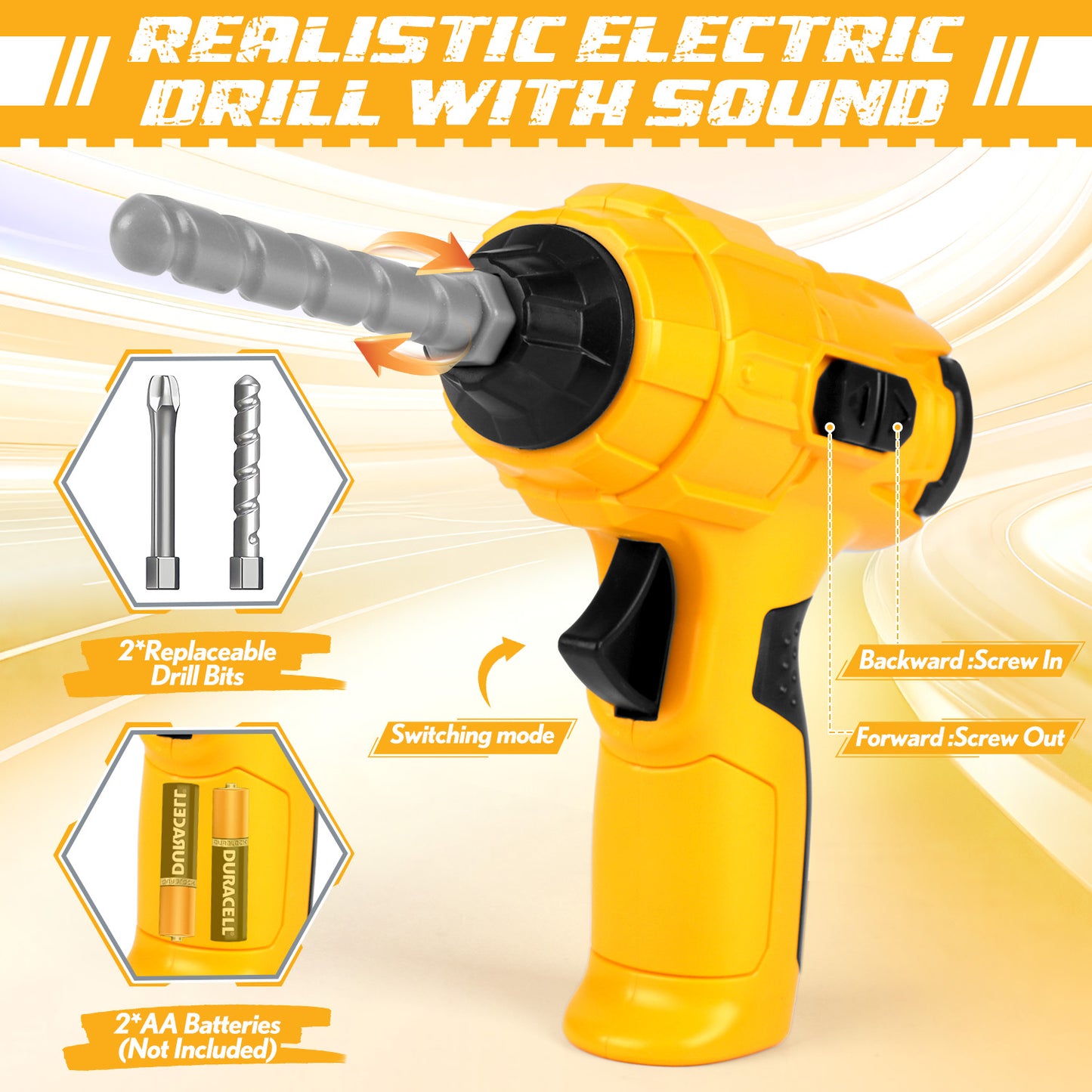 UUSUOO 2-In-1 Kids Tool Bench,92Pcs Kids Tool Set for Boys with Realistic Tools and Electric Drill,Pretend Play Workbench Construction Toys,Christmas Birthday Gift Toys for Boys Girls 4 5 6+