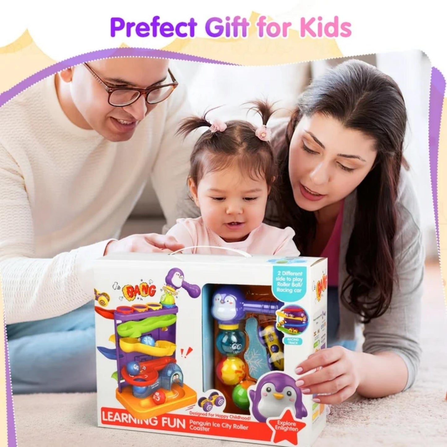 UUSUOO Toddler Toys for 1 2 3 Years Old Kids,2 In 1 Pound Ball Toy & Car Ramp Race Track,Montessori Toys for 1 Year Old,Early Learning Educational Toys Birthday Gift for Boys Girls