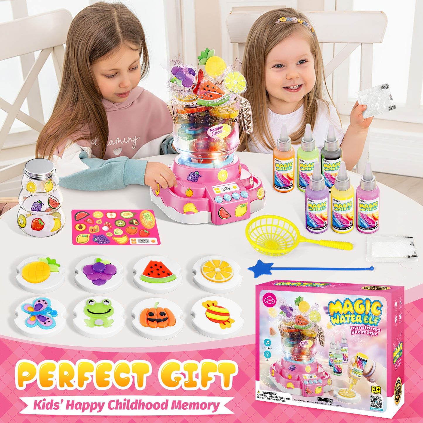 UUSUOO Magic Water Elf Toy Kit,Aqua Fairy Water Gel Kit with Hot Pot Toys,6 Colors Magic Gel,8 Molds,Arts & Crafts DIY STEM Toys, Christmas Birthday Gifts for Girls Age 3 4 5 6+