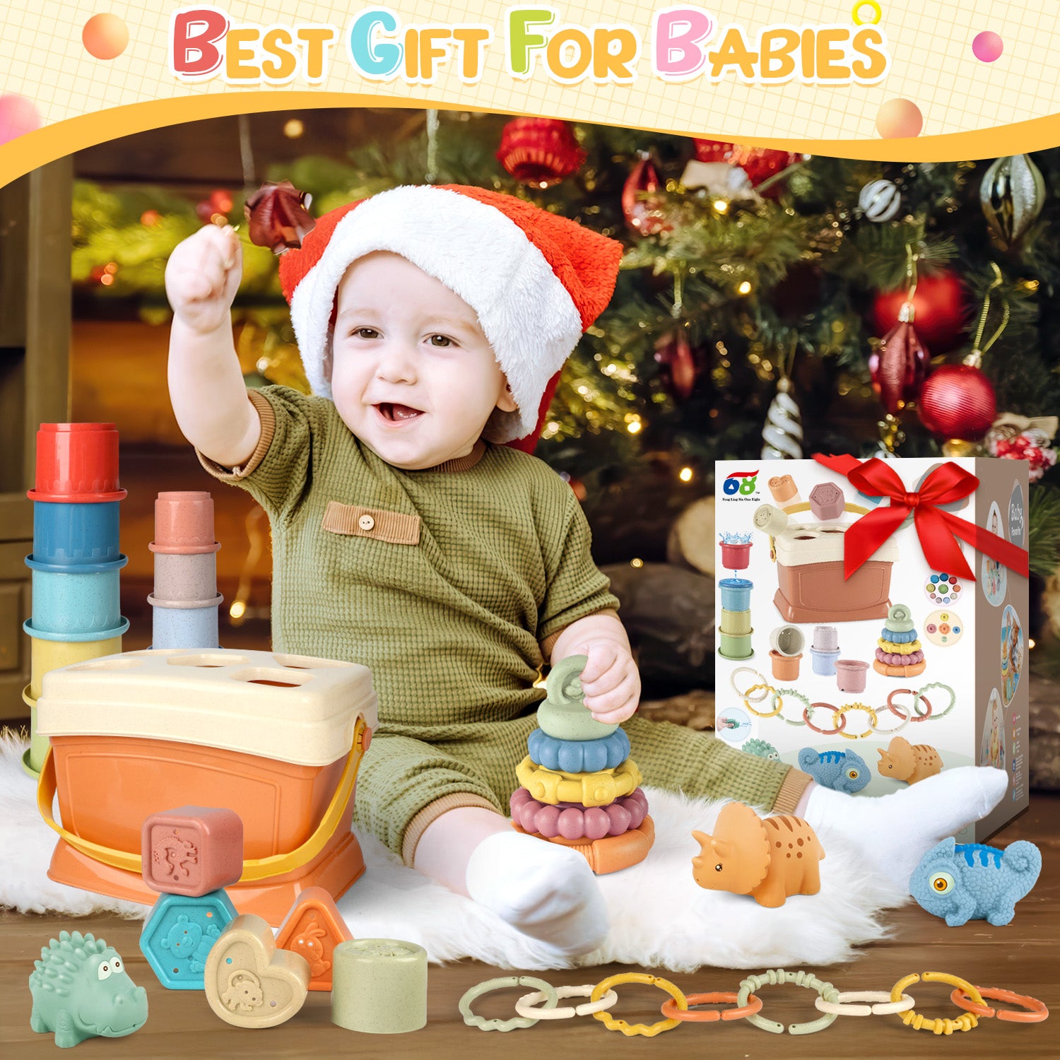 UUSUOO 32 PCS Baby Toys,5 In Montessori Toys for Babies 6-12