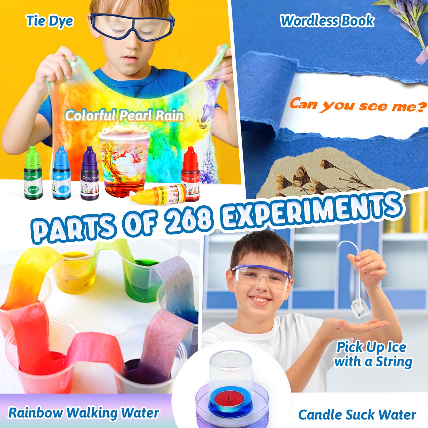 Science Kits for Kids Age 5-7, 268 Kids Science Experiments for Kids, Education Science Kit, STEM Projects Magic Activities,Chemistry Set for Kids 5-10 8-12