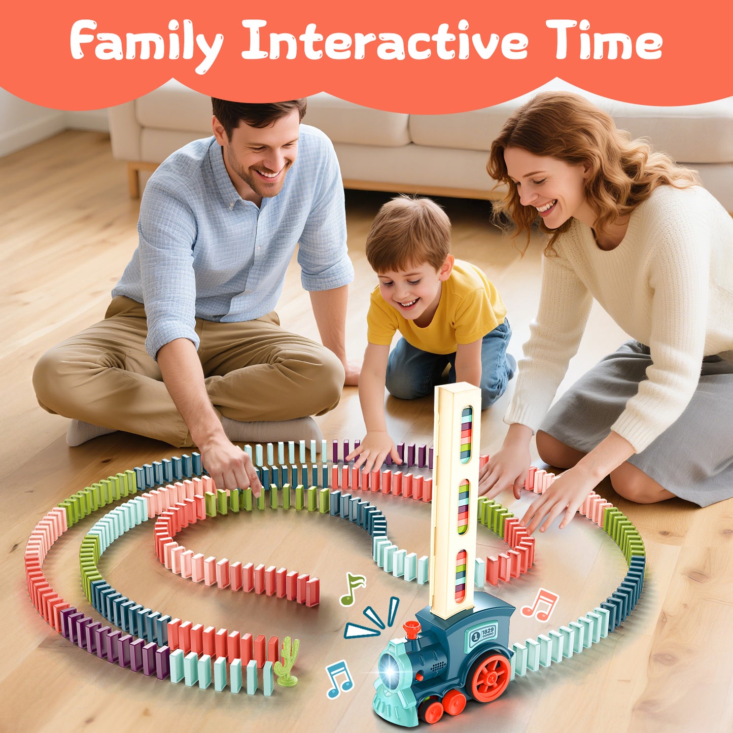 UUSUOO Domino Train,Domino Train Set with 100 Dominoes,Electric Dominoes Stem Montessori Toys for Kids,Christmas Birthday Gifts for Boys Girls Age 3 4 5 6 +