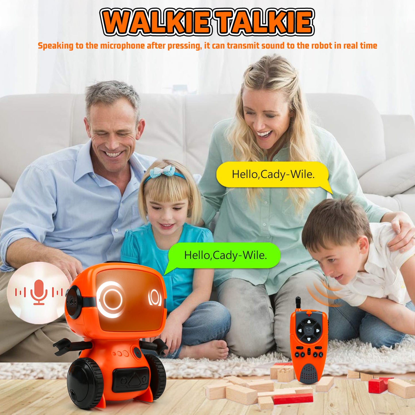 Robot Toys for Kids, Remote Control Robots w/ Auto-Demo, RC Robots with Talkie and Programming Function, Make Fun Sound and Walkie Talkie, Boys Girls Birthday Gifts for 3-8 years old